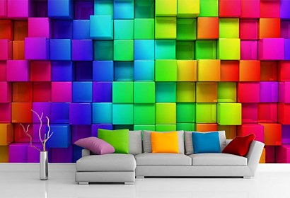 farebná 3d tapeta do obývačky