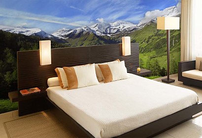Spálňa s fototapetou Príroda, Alpy
