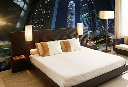 Moderná tapeta do spálne - Hong Kong