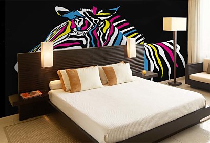 fototapeta farebná do spálne - zebra