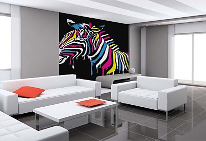 fototapeta - farebná zebra