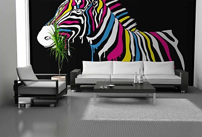 fototapety farebné - zebra