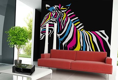 farebná fototapeta na stenu - zebra