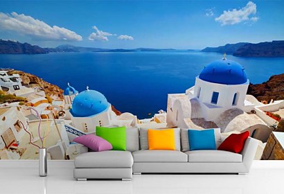 Fototapeta Bílá architektura Santorini Greece 24818