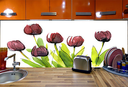 Fototapeta zástěna - Tulipány malované 28200