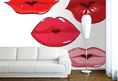 fototapety - red lips na stenu