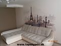 Pekné bývanie - Obývačka s fototapetou Paríža