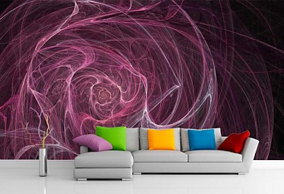 fialová tapeta do obývačky - abstraktný kvet