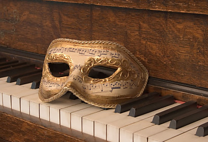 Fototapeta Benátska maska a Piano 43