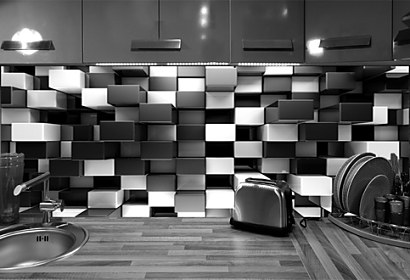 Black and white blocks abstract background - Fototapeta 24805