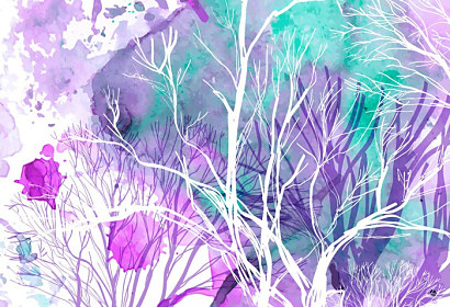 Fototapeta watercolour Abstraktní stromy violet ft-63335589