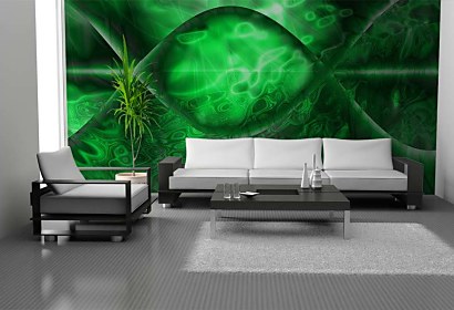 zelená špirála - tapeta do interiéru